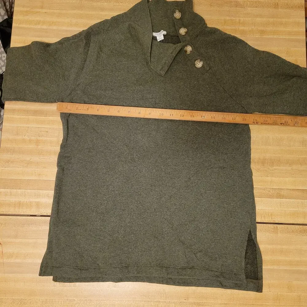J.Crew Women's XS Button Cowl Neck Sweater Soft Knit Cozy Pullover